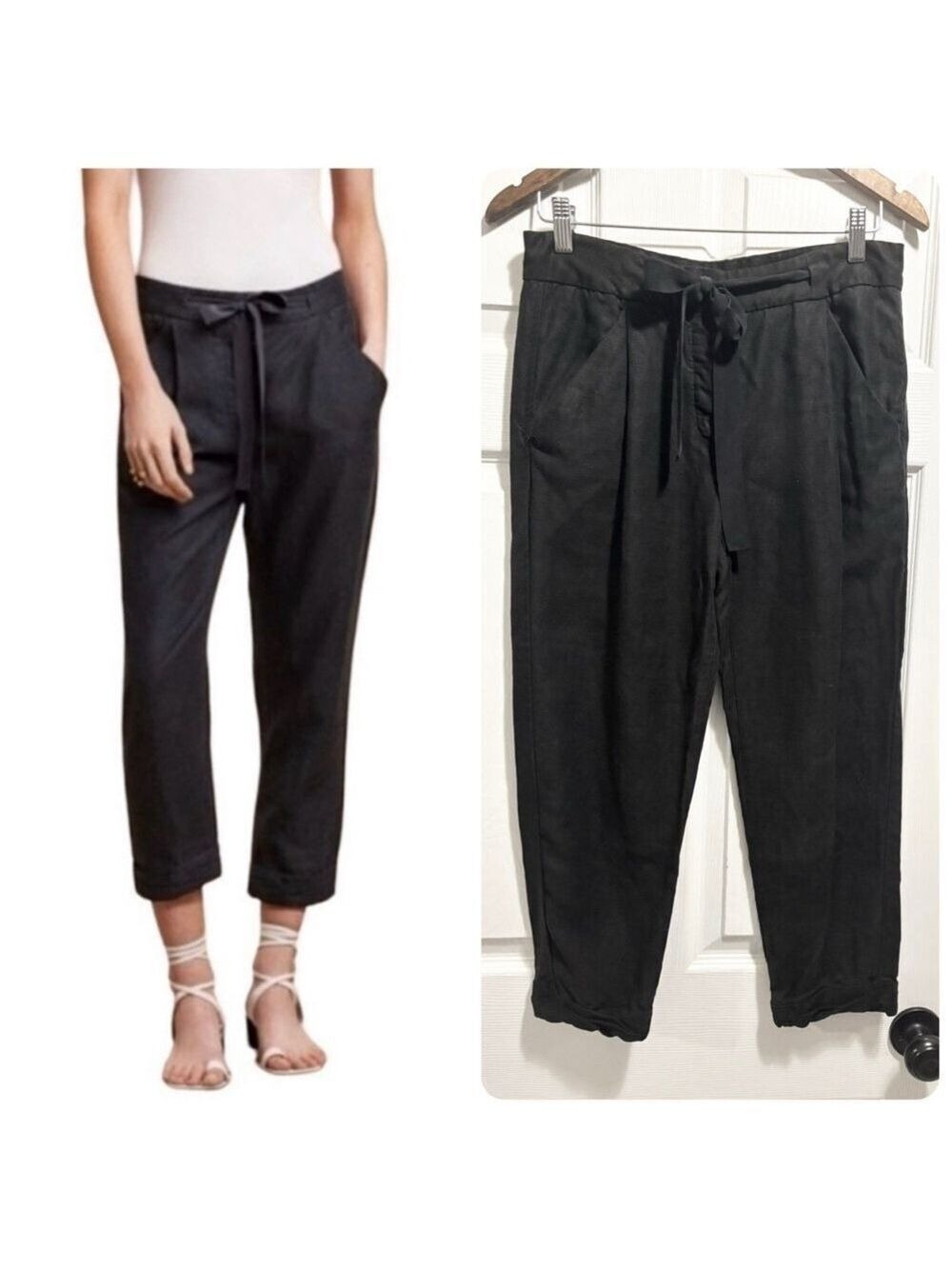 Aritzia Wilfred Linen Blend Allant Tie Front
Trouser Pants Black Size 2